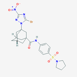 molecular formula C23H27BrN6O5S B262161 3-{5-bromo-3-nitro-1H-1,2,4-triazol-1-yl}-N-[4-(1-pyrrolidinylsulfonyl)phenyl]-1-adamantanecarboxamide 