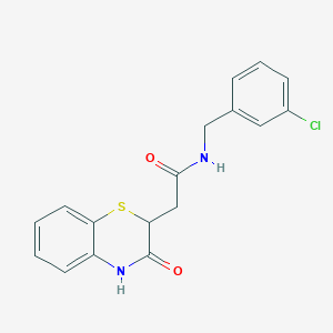 molecular formula C17H15ClN2O2S B2621610 N-(3-chlorobenzyl)-2-(3-oxo-3,4-dihydro-2H-1,4-benzothiazin-2-yl)acetamide CAS No. 866050-11-5