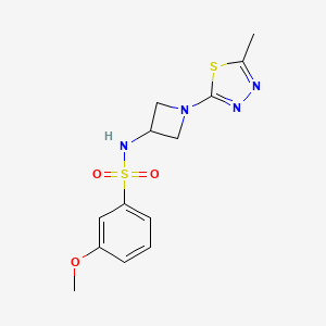 molecular formula C13H16N4O3S2 B2621612 3-Methoxy-N-[1-(5-methyl-1,3,4-thiadiazol-2-yl)azetidin-3-yl]benzenesulfonamide CAS No. 2415632-03-8