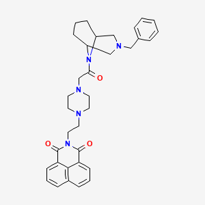 molecular formula C34H39N5O3 B2621613 2-(2-(4-(2-(3-benzyl-3,9-diazabicyclo[3.3.1]nonan-9-yl)-2-oxoethyl)piperazin-1-yl)ethyl)-1H-benzo[de]isoquinoline-1,3(2H)-dione CAS No. 2034392-23-7