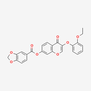 molecular formula C25H18O8 B2621615 3-(2-ethoxyphenoxy)-4-oxo-4H-chromen-7-yl 1,3-benzodioxole-5-carboxylate CAS No. 858764-16-6