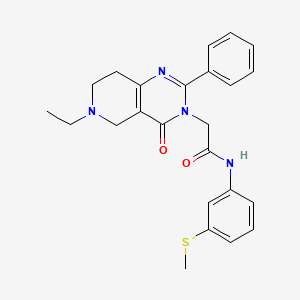 molecular formula C24H26N4O2S B2621629 2-(6-ethyl-4-oxo-2-phenyl-5,6,7,8-tetrahydropyrido[4,3-d]pyrimidin-3(4H)-yl)-N-(3-(methylthio)phenyl)acetamide CAS No. 1286714-88-2