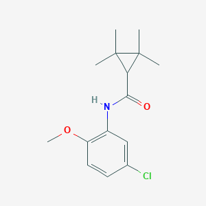 molecular formula C15H20ClNO2 B262166 N-(5-chloro-2-methoxyphenyl)-2,2,3,3-tetramethylcyclopropanecarboxamide 