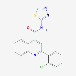 molecular formula C18H11ClN4OS B262168 2-(2-chlorophenyl)-N-(1,3,4-thiadiazol-2-yl)quinoline-4-carboxamide 