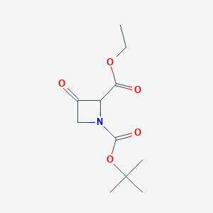 molecular formula C11H17NO5 B2621685 1-tert-Butyl 2-ethyl 3-oxoazetidine-1,2-dicarboxylate CAS No. 2168125-49-1