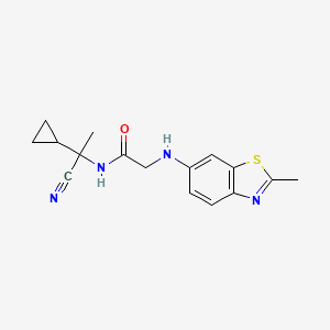 molecular formula C16H18N4OS B2621694 N-(1-cyano-1-cyclopropylethyl)-2-[(2-methyl-1,3-benzothiazol-6-yl)amino]acetamide CAS No. 1197967-25-1