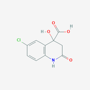 6-Chloro-4-hydroxy-2-oxo-1,3-dihydroquinoline-4-carboxylic acid