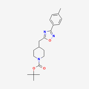 molecular formula C20H27N3O3 B2621703 Tert-butyl 4-{[3-(4-methylphenyl)-1,2,4-oxadiazol-5-yl]methyl}piperidine-1-carboxylate CAS No. 1986518-47-1