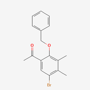 molecular formula C17H17BrO2 B2621715 1-(5-Bromo-3,4-dimethyl-2-phenylmethoxyphenyl)ethanone CAS No. 2109168-40-1