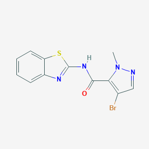 molecular formula C12H9BrN4OS B262172 N-(1,3-benzothiazol-2-yl)-4-bromo-1-methyl-1H-pyrazole-5-carboxamide 