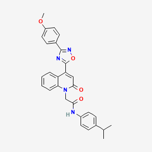 molecular formula C29H26N4O4 B2621722 N-(4-isopropylphenyl)-2-(4-(3-(4-methoxyphenyl)-1,2,4-oxadiazol-5-yl)-2-oxoquinolin-1(2H)-yl)acetamide CAS No. 1031619-76-7