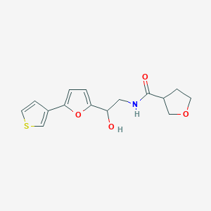molecular formula C15H17NO4S B2621727 N-(2-hydroxy-2-(5-(thiophen-3-yl)furan-2-yl)ethyl)tetrahydrofuran-3-carboxamide CAS No. 2034252-51-0