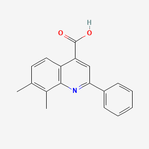 molecular formula C18H15NO2 B2621728 7,8-Dimethyl-2-phenylquinoline-4-carboxylic acid CAS No. 436096-53-6