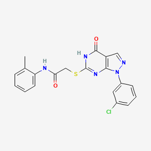 molecular formula C20H16ClN5O2S B2621737 2-((1-(3-chlorophenyl)-4-hydroxy-1H-pyrazolo[3,4-d]pyrimidin-6-yl)thio)-N-(o-tolyl)acetamide CAS No. 922023-00-5