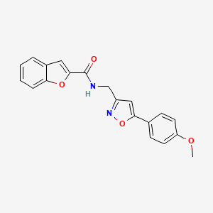 molecular formula C20H16N2O4 B2621742 N-((5-(4-methoxyphenyl)isoxazol-3-yl)methyl)benzofuran-2-carboxamide CAS No. 952969-85-6