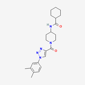 molecular formula C23H31N5O2 B2621746 N-(1-(1-(3,4-dimethylphenyl)-1H-1,2,3-triazole-4-carbonyl)piperidin-4-yl)cyclohexanecarboxamide CAS No. 1251624-79-9