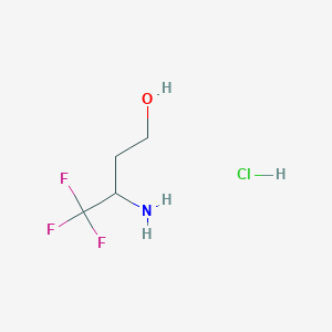 molecular formula C4H9ClF3NO B2621767 3-Amino-4,4,4-trifluorobutan-1-ol hydrochloride CAS No. 1955518-76-9