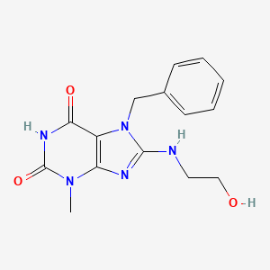 7-Benzyl-8-(2-hydroxyethylamino)-3-methylpurine-2,6-dione