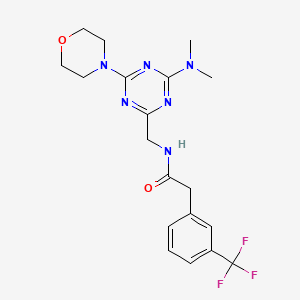 molecular formula C19H23F3N6O2 B2621787 N-((4-(dimethylamino)-6-morpholino-1,3,5-triazin-2-yl)methyl)-2-(3-(trifluoromethyl)phenyl)acetamide CAS No. 2034543-38-7