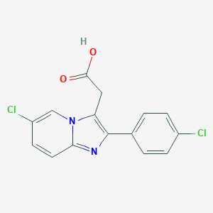 molecular formula C15H10Cl2N2O2 B026218 6-氯-2-(4-氯苯基)咪唑并[1,2-a]吡啶-3-乙酸 CAS No. 82626-74-2