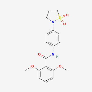 molecular formula C18H20N2O5S B2621803 N-(4-(1,1-dioxidoisothiazolidin-2-yl)phenyl)-2,6-dimethoxybenzamide CAS No. 946342-56-9
