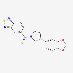 molecular formula C18H15N3O3S B2621804 Benzo[c][1,2,5]thiadiazol-5-yl(3-(benzo[d][1,3]dioxol-5-yl)pyrrolidin-1-yl)methanone CAS No. 2034597-24-3