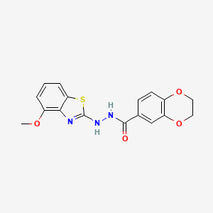 molecular formula C17H15N3O4S B2621811 N'-(4-methoxy-1,3-benzothiazol-2-yl)-2,3-dihydro-1,4-benzodioxine-6-carbohydrazide CAS No. 851978-41-1