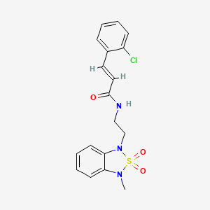 molecular formula C18H18ClN3O3S B2621812 (E)-3-(2-chlorophenyl)-N-(2-(3-methyl-2,2-dioxidobenzo[c][1,2,5]thiadiazol-1(3H)-yl)ethyl)acrylamide CAS No. 2035018-23-4