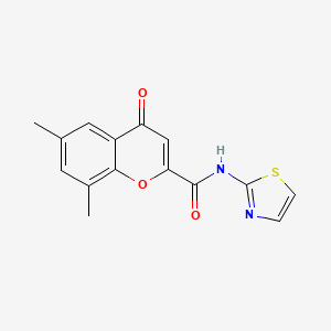 molecular formula C15H12N2O3S B2621822 6,8-dimethyl-4-oxo-N-(1,3-thiazol-2-yl)-4H-chromene-2-carboxamide CAS No. 919017-88-2