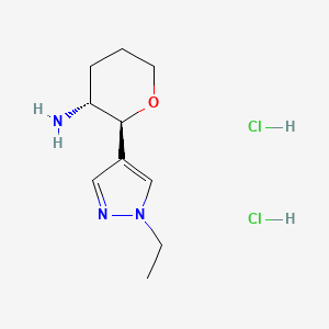 molecular formula C10H19Cl2N3O B2621827 (2S,3R)-2-(1-Ethylpyrazol-4-yl)oxan-3-amine;dihydrochloride CAS No. 1807940-07-3