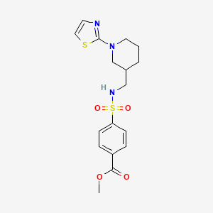 molecular formula C17H21N3O4S2 B2621831 methyl 4-(N-((1-(thiazol-2-yl)piperidin-3-yl)methyl)sulfamoyl)benzoate CAS No. 1706082-93-0