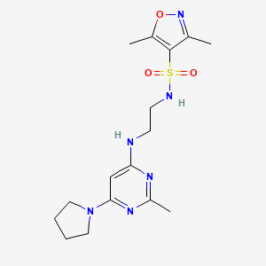 3,5-dimethyl-N-(2-((2-methyl-6-(pyrrolidin-1-yl)pyrimidin-4-yl)amino)ethyl)isoxazole-4-sulfonamide