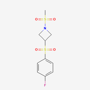molecular formula C10H12FNO4S2 B2621837 3-((4-Fluorophenyl)sulfonyl)-1-(methylsulfonyl)azetidine CAS No. 1797303-19-5