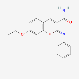 molecular formula C19H18N2O3 B2621840 (Z)-7-ethoxy-2-(p-tolylimino)-2H-chromene-3-carboxamide CAS No. 312703-18-7