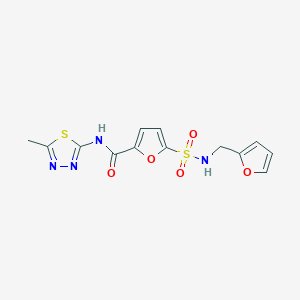 molecular formula C13H12N4O5S2 B2621853 5-(N-(furan-2-ylmethyl)sulfamoyl)-N-(5-methyl-1,3,4-thiadiazol-2-yl)furan-2-carboxamide CAS No. 1170647-47-8