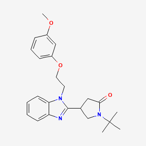 molecular formula C24H29N3O3 B2621854 1-(tert-butyl)-4-(1-(2-(3-methoxyphenoxy)ethyl)-1H-benzo[d]imidazol-2-yl)pyrrolidin-2-one CAS No. 912901-92-9
