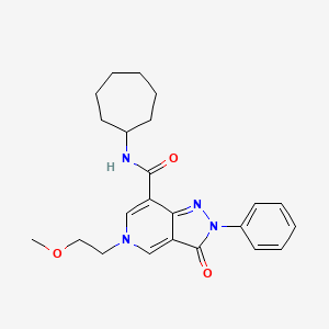 N-cycloheptyl-5-(2-methoxyethyl)-3-oxo-2-phenyl-3,5-dihydro-2H-pyrazolo[4,3-c]pyridine-7-carboxamide