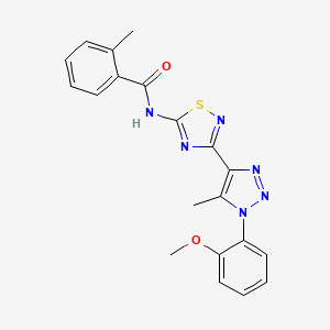 N-{3-[1-(2-methoxyphenyl)-5-methyl-1H-1,2,3-triazol-4-yl]-1,2,4-thiadiazol-5-yl}-2-methylbenzamide