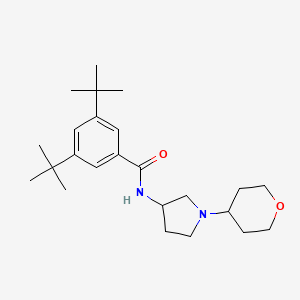 molecular formula C24H38N2O2 B2621859 3,5-Ditert-butyl-N-[1-(oxan-4-yl)pyrrolidin-3-yl]benzamide CAS No. 2415453-97-1