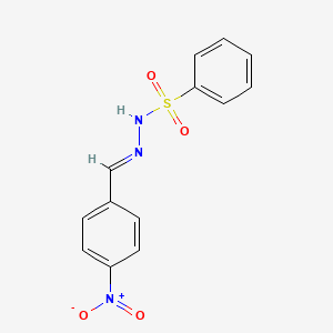 molecular formula C13H11N3O4S B2621862 N'-[(1E)-(4-nitrophenyl)methylidene]benzenesulfonohydrazide CAS No. 50626-29-4