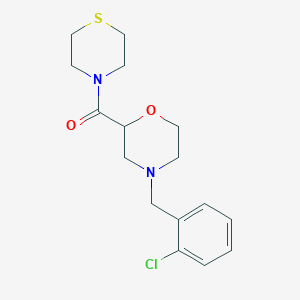 molecular formula C16H21ClN2O2S B2621865 [4-[(2-Chlorophenyl)methyl]morpholin-2-yl]-thiomorpholin-4-ylmethanone CAS No. 2415503-09-0