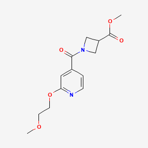 molecular formula C14H18N2O5 B2621872 methyl 1-[2-(2-methoxyethoxy)pyridine-4-carbonyl]azetidine-3-carboxylate CAS No. 2034361-70-9