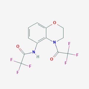 molecular formula C12H8F6N2O3 B2621873 2,2,2-trifluoro-N-[4-(trifluoroacetyl)-3,4-dihydro-2H-1,4-benzoxazin-5-yl]acetamide CAS No. 1794736-68-7