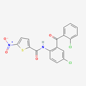 molecular formula C18H10Cl2N2O4S B2621878 N-[4-chloro-2-(2-chlorobenzoyl)phenyl]-5-nitrothiophene-2-carboxamide CAS No. 330190-50-6