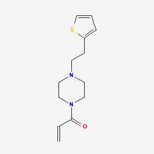 molecular formula C13H18N2OS B2621879 1-[4-(2-Thiophen-2-ylethyl)piperazin-1-yl]prop-2-en-1-one CAS No. 2179723-99-8