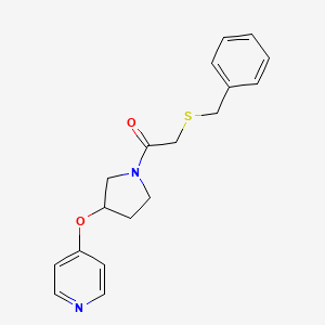 2-(Benzylthio)-1-(3-(pyridin-4-yloxy)pyrrolidin-1-yl)ethanone