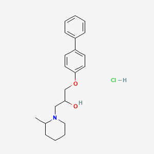molecular formula C21H28ClNO2 B2621895 1-([1,1'-Biphenyl]-4-yloxy)-3-(2-methylpiperidin-1-yl)propan-2-ol hydrochloride CAS No. 1219205-34-1
