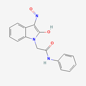 molecular formula C16H13N3O3 B2621903 2-[(3E)-3-(hydroxyimino)-2-oxo-2,3-dihydro-1H-indol-1-yl]-N-phenylacetamide CAS No. 302968-25-8