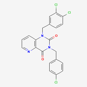 molecular formula C21H14Cl3N3O2 B2621907 3-(4-chlorobenzyl)-1-(3,4-dichlorobenzyl)pyrido[3,2-d]pyrimidine-2,4(1H,3H)-dione CAS No. 923679-58-7