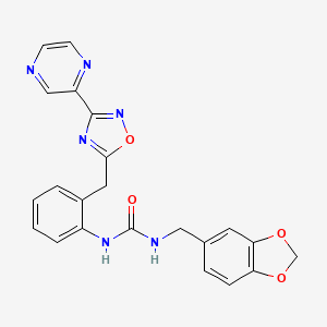 1-(Benzo[d][1,3]dioxol-5-ylmethyl)-3-(2-((3-(pyrazin-2-yl)-1,2,4-oxadiazol-5-yl)methyl)phenyl)urea